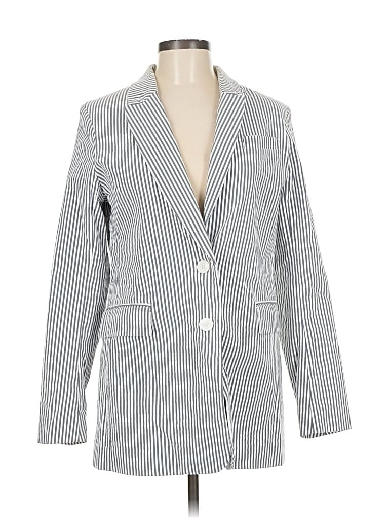 Jones & Co Stripes White Blazer Size M - 69% off | ThredUp (US)