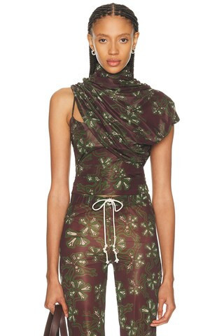 SIEDRES Silvy Top in Brown | FWRD 