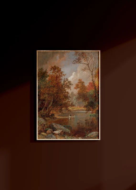 Autumn Landscape Oil Painting Printable Fall Vintage Art - Etsy | Etsy (US)