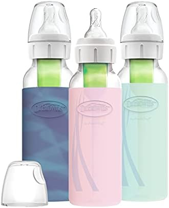Dr. Brown's Options+ Narrow Bottle, Glass Baby Bottle with Silicone Sleeve Variety Pack 8 Ounce - Gl | Amazon (US)