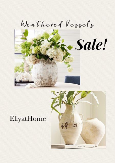 Beautiful, weathered, vintage style vessels, vases on sale at Pottery Barn. Perfect to style all year with favorite fresh flowers or faux florals. Shop faux florals, some selections on sale. Amazon, Walmart, Afloral. 


#LTKsalealert #LTKhome #LTKunder50