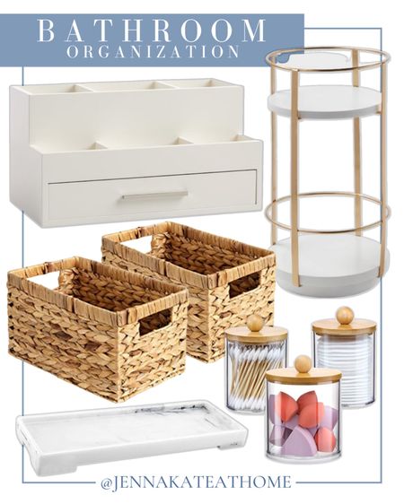 Organize your bathroom with these organization ideas, including wicker baskets, make up organizer, glass containers, swivel towers, granite trays, and more bathroom, organization ideas

#LTKhome #LTKfamily