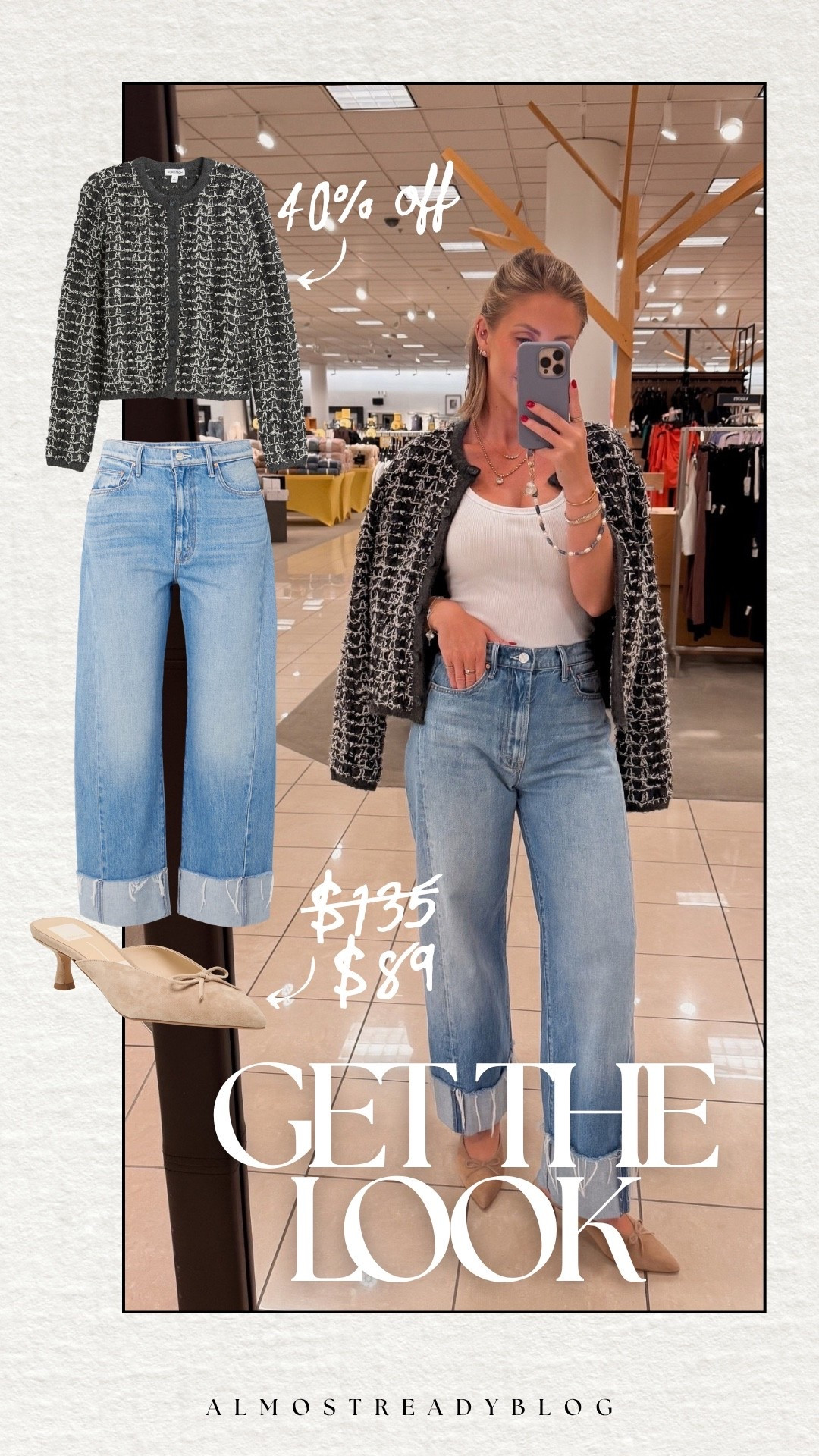 Resharing this outfit because it’s on sale and just too good! XS cardigan / XS Amazon tank / 24 jeans (size down one)

Sale alert, Nordstrom, denim, casual outfits, pre fall, tweed jacket, Amanda west, almost_readyblog

#LTKootd #LTKPetite #LTKSaleAlert

#LTKSaleAlert #LTKootd #LTKOver40