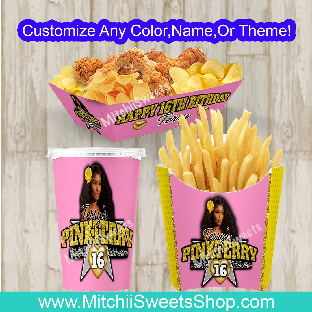 Personalized Sweet Sixteen Food Snack Set Fries Boxes 16th - Etsy | Etsy (US)