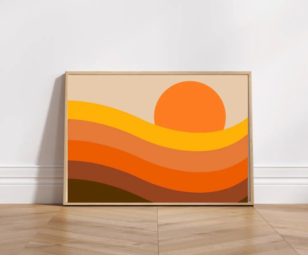 70s Poster, 70s Sunset, Retro Wall Art, 70s Wall Art, Retro Sunset, Retro Poster, 70s Design, 70s... | Etsy (US)