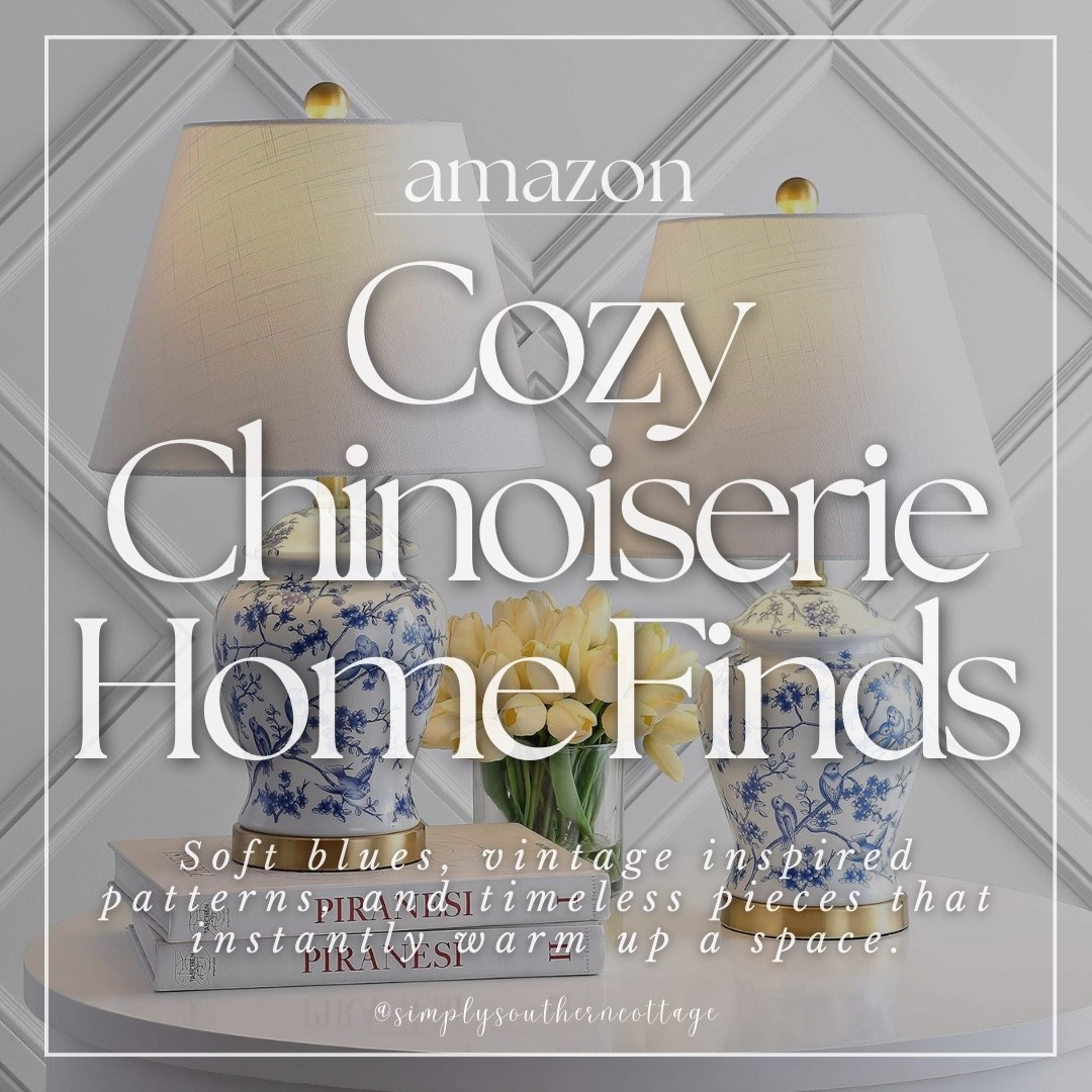 Cozy Chinoiserie Home Finds! Soft blues, vintage inspired patterns, and timeless pieces that instantly warm up a space.

Amazon finds, home decor, vintage patterns, home finds, amazon home decor, soft blues, rugs, pillows, lamps, furniture, home essentials 

#LTKHome #LTKOver40