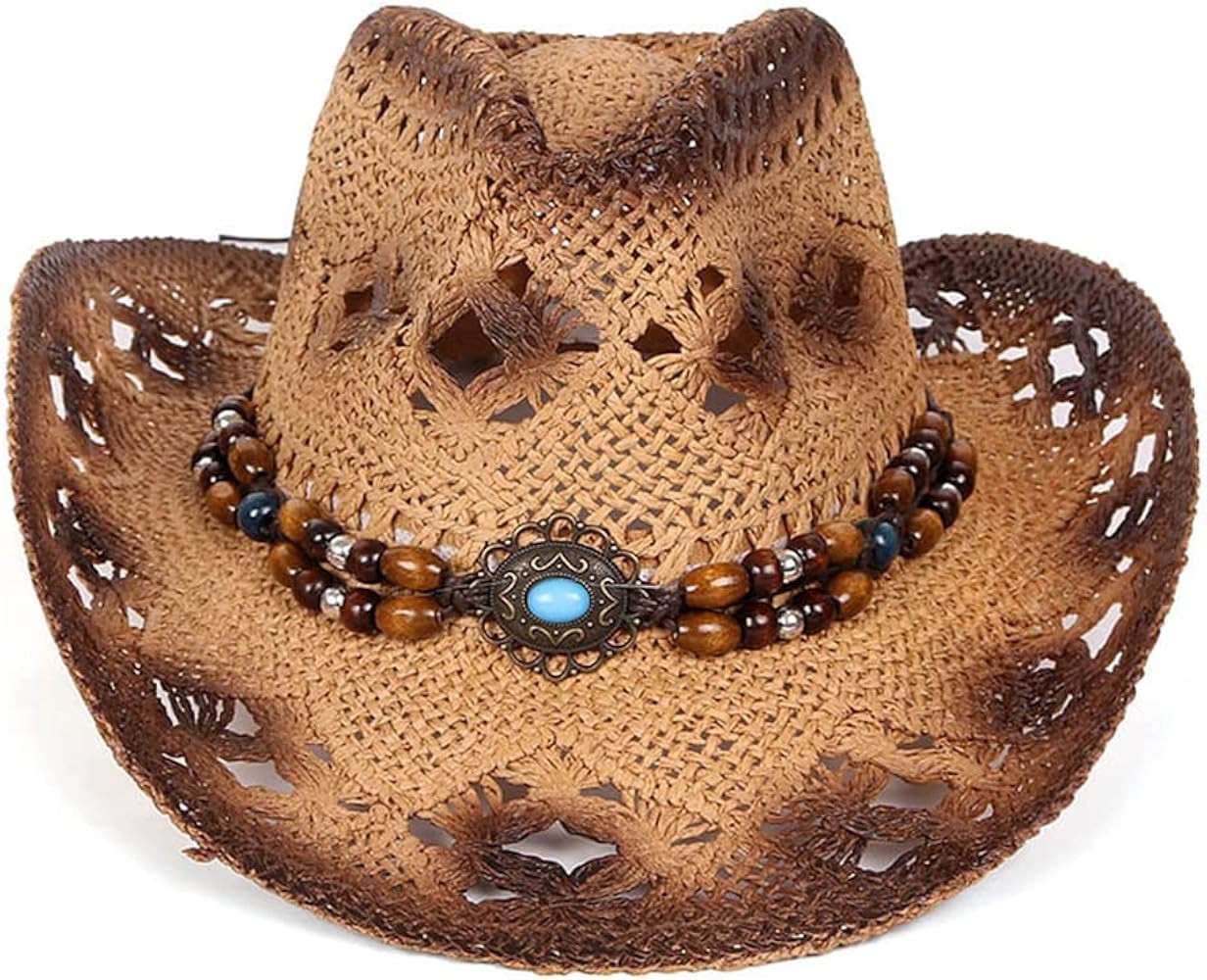 Straw Cowboy Hat Outfit Ideas Straw Beach Hat Straw Sun Hat Cowgirl Hat Amazon Hats For Women Fall | Amazon (US)