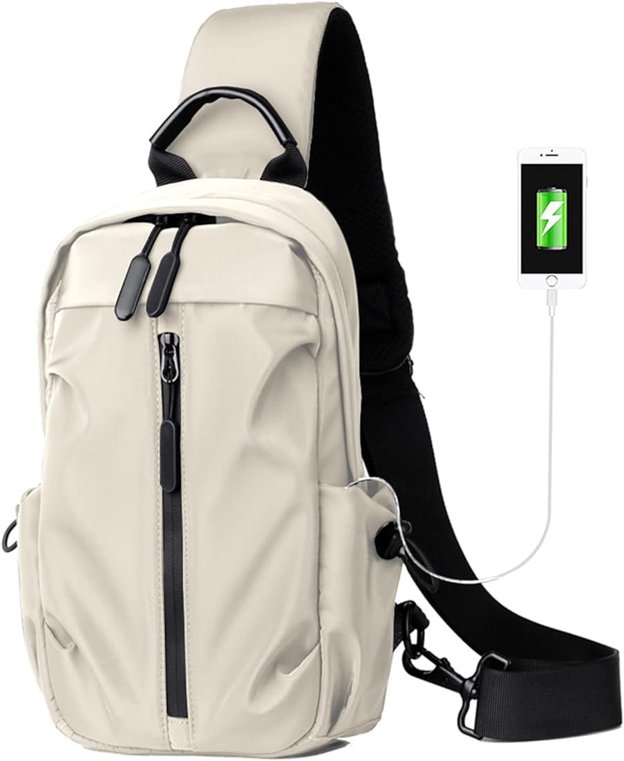 Sling Bag Crossbody Backpack Shoulder Bag for Men Women, Lightweight Adjustable Strap Backpack Sling | Amazon (US)