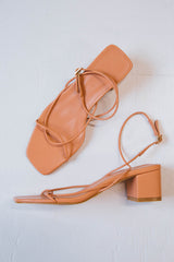 Meyli Skinny Strapped Heel, Biscotti | Billini | North & Main Clothing Company