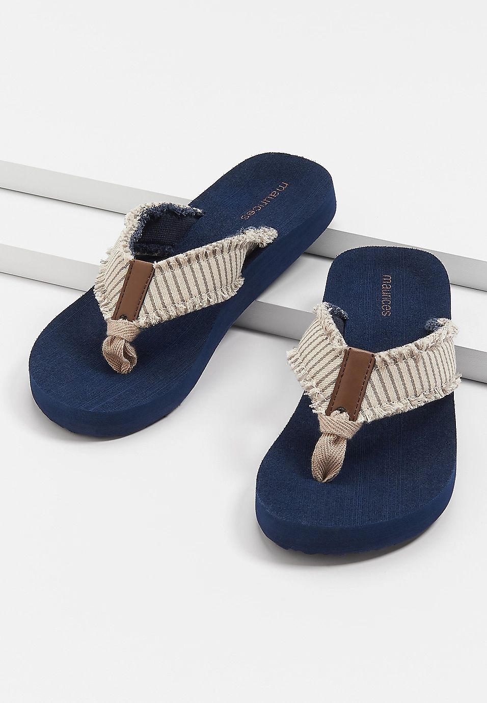 Leah Gray Stripe Flip Flop | Maurices