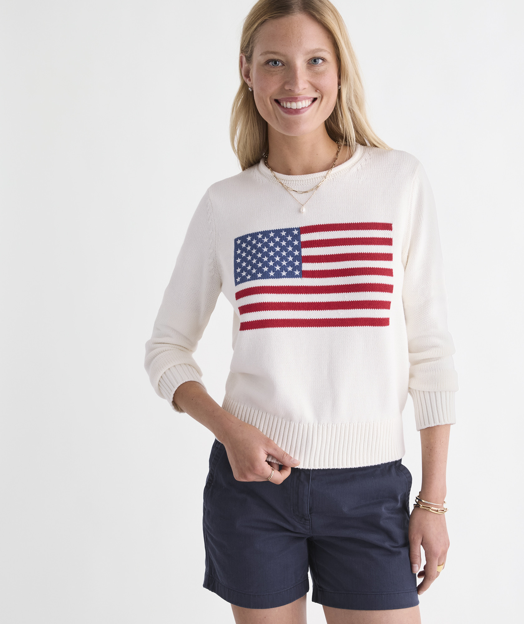 Katie Cotton Americana Rollneck Sweater | vineyard vines