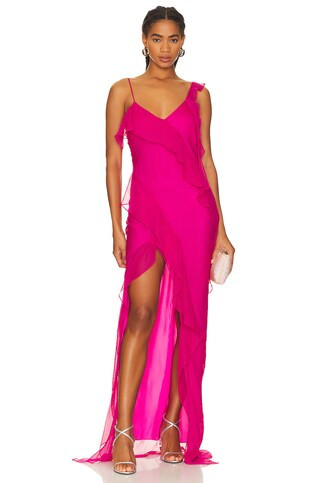 Amanda Uprichard Cassilda Gown in Berry from Revolve.com | Revolve Clothing (Global)