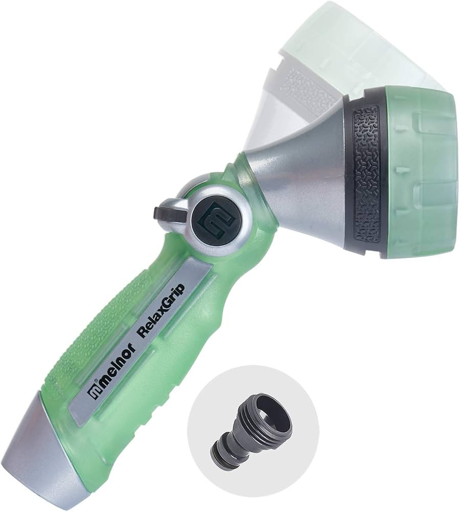 Melnor 65095-AMZ RelaxGrip Nozzle with QuickConnect Product Adapter Amazon Bundle, Metal 7-Patter... | Amazon (US)