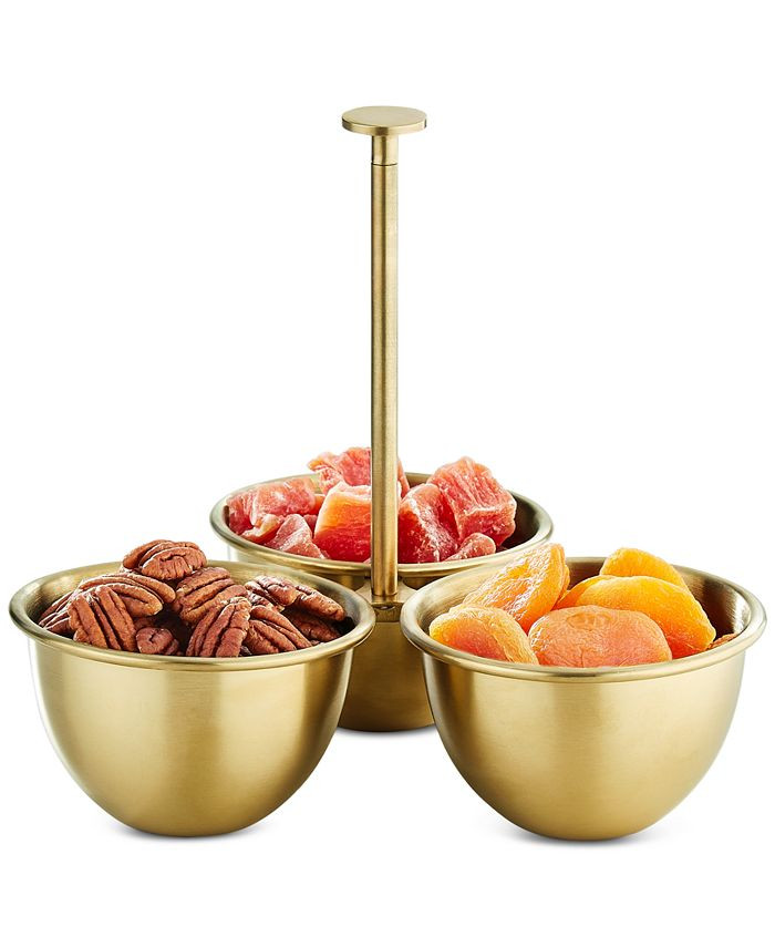 Martha Stewart Collection Gold-Tone Connected Nut Bowls, Created for Macy's & Reviews - Bar & Win... | Macys (US)