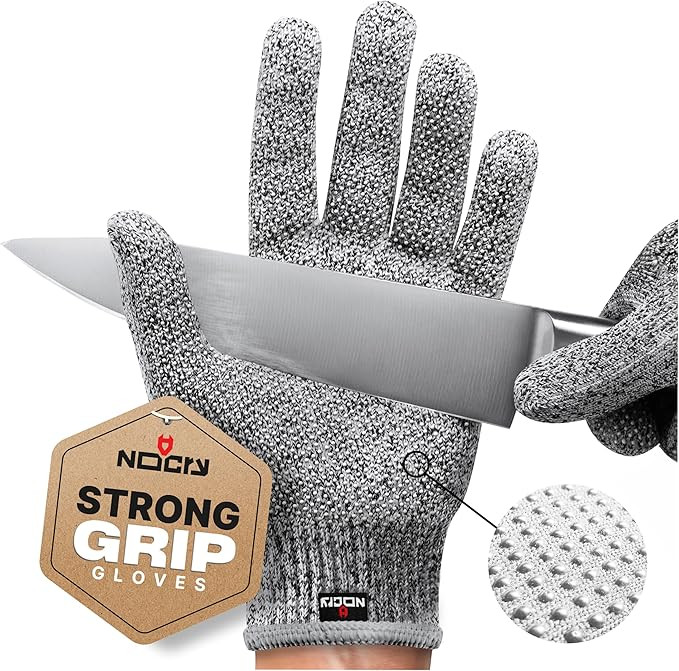 NoCry Cut Resistant Gloves Food Grade with Grip Dots for Superb Grip - Breathable & Lightweight C... | Amazon (US)
