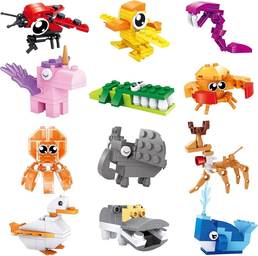 Jellydog Toy Party Favors for Kids Goodie Bags,12PCS Mini Building Blocks Animal, Building Sets S... | Amazon (US)