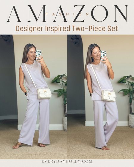 Amazon Designer inspired 2 two piece tunic set in lavender XS, so soft and airy. Easy summer outfit, comfy for travel, summer purse crossbody, look for less DM me for watchband link and discount code.


#LTKOver40 #LTKFindsUnder50 #LTKStyleTip