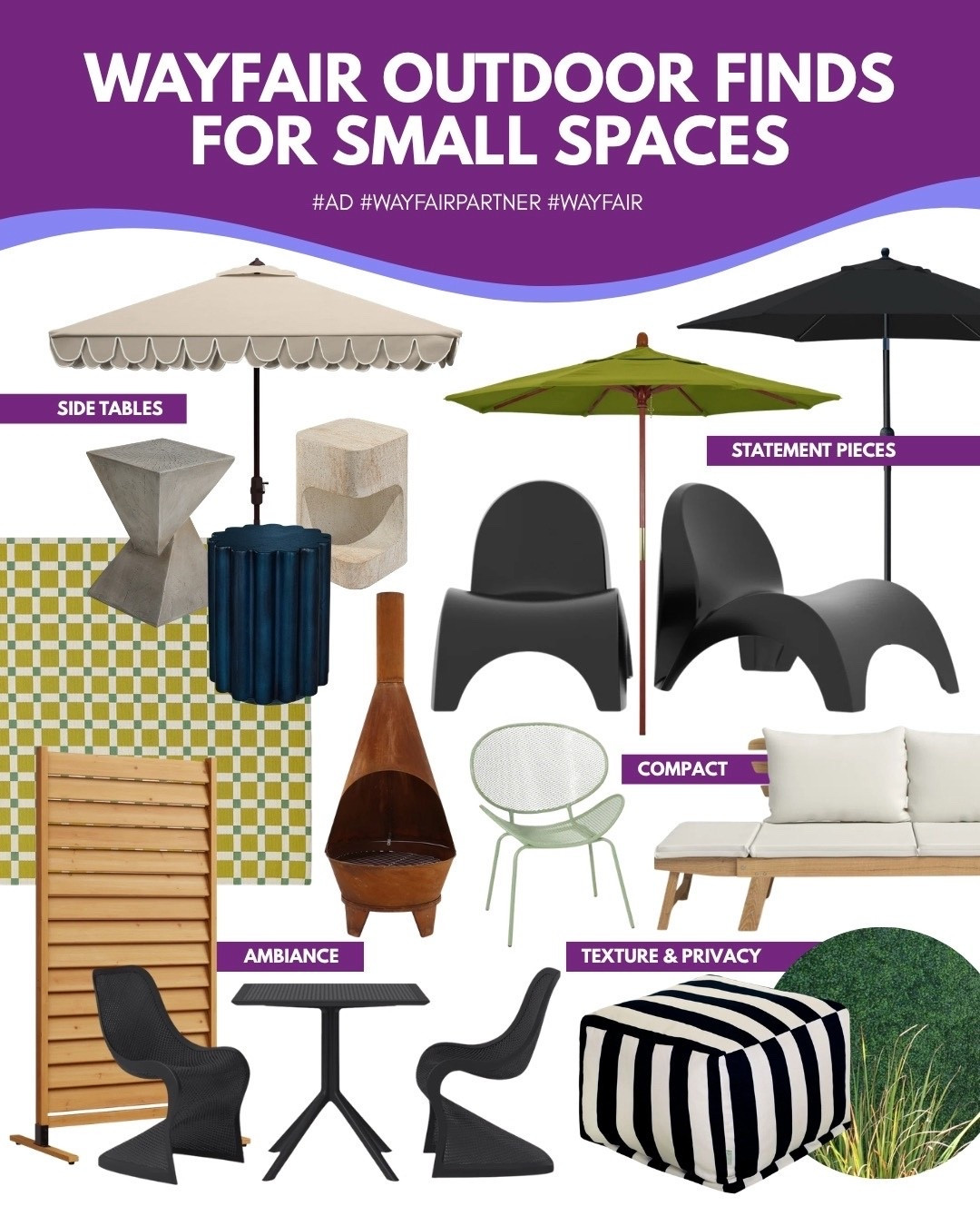 #ad Tiny patio, big vibes ✨🌿 Wayfair is hands-down THE place to pull your small outdoor space together. 🪴 They seriously have the best mix of stylish, space-saving finds that make even the coziest balcony, porch, or patio feel like a little retreat. ☀️🪑

Bonus...they have a sale happening right now, so it’s a great time to peek! 👀💛

Shop our favorite outdoor finds, from compact seating and chic accent pieces to rugs and privacy solutions that instantly add warmth, texture, and that “how is this space so cute?” energy. ✨🏡🌿 

Wayfair makes it ridiculously easy to find pieces that fit your space, your style, AND your budget 💸🛋️
@Wayfair #WayfairPartner #Wayfair #wishyouwerehere #outdoor

#LTKHome #LTKSeasonal #LTKmorningroutine