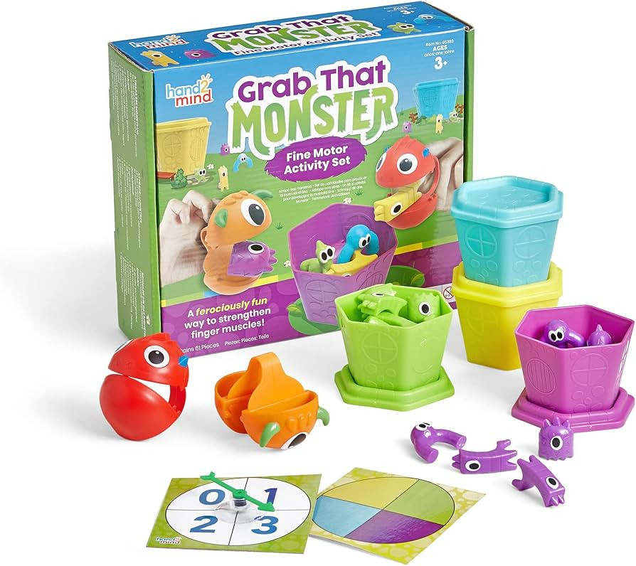 hand2mind Grab That Monster Fine Motor Activity Set, Occupational Therapy Toys, Pincer Grasp Fine... | Amazon (US)