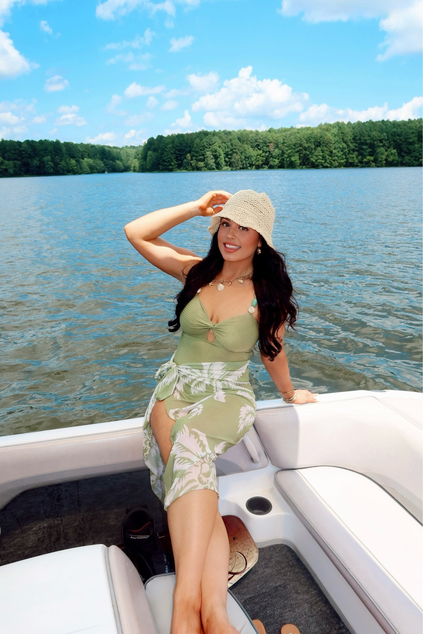 Under $35 Amazon beaded three piece swimsuit set (medium), under $16 rattan bucket hat and under $15 gold shell necklace

#LTKSaleAlert #LTKSwim #LTKmomlife