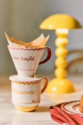Maeve Café Violette Stoneware Pour-Over Coffee Maker | Anthropologie (US)
