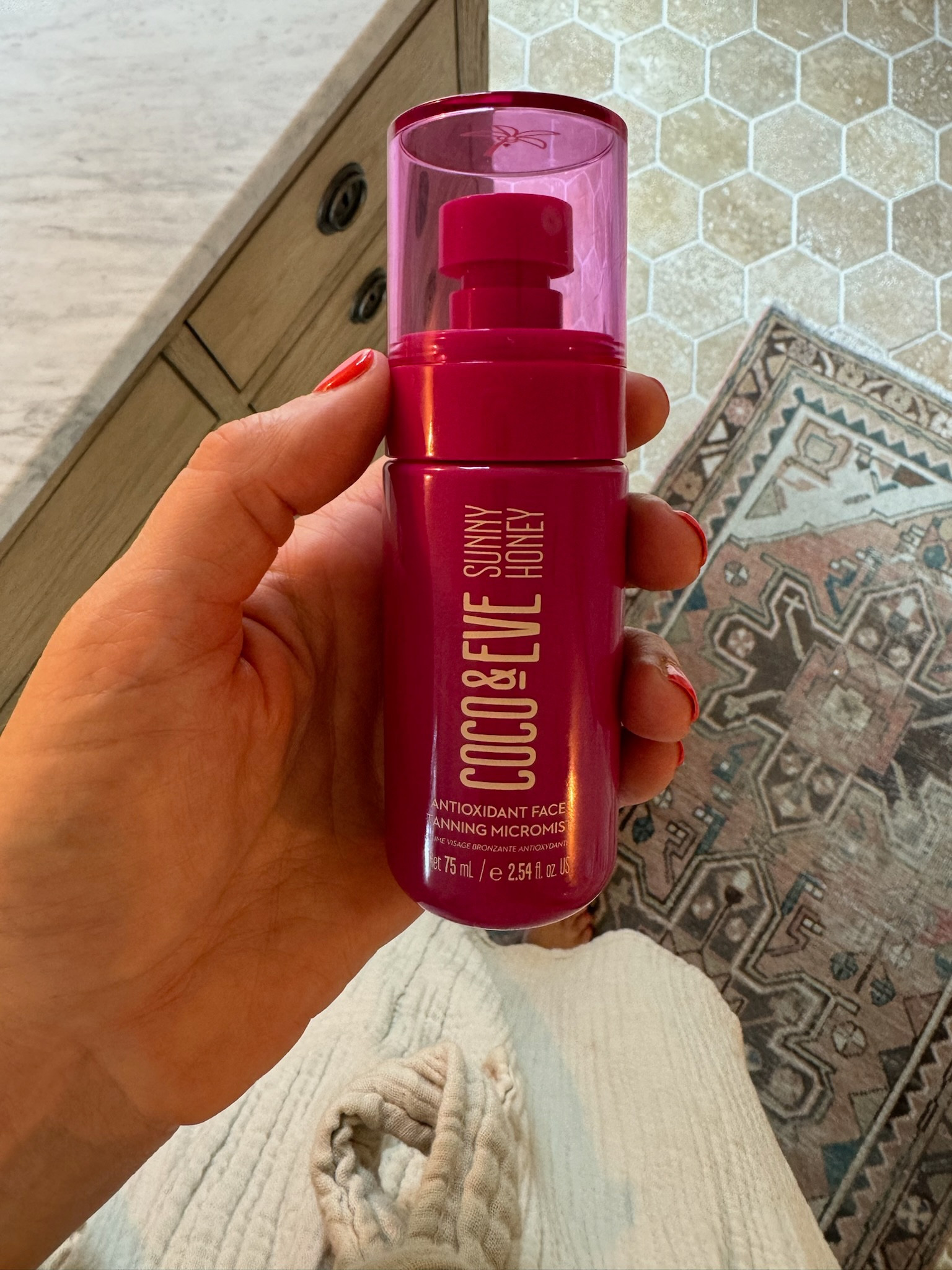 I absolutely swear by this self tanner. It gives me a nice healthy glow without looking orange. AND the wear is great, it doesn’t get all patchy like other brands I used to “swear by” in the past… plus this mini size is perfect for summer travels:) 

#LTKSeasonal #LTKSummerSales #LTKBeauty