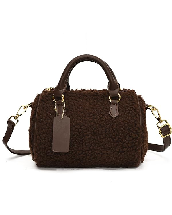 Fuzzy Purses for Women Cute Lambswool Furry Tote Bag Faux Fur Purse Top-Handle Fluffy Crossbody H... | Amazon (US)