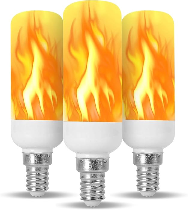 Fire Effect T6 T8 E12 LED Fire Candle Light Bulb Flame Flicker Tube Base Shape Novelty Lighting B... | Amazon (US)