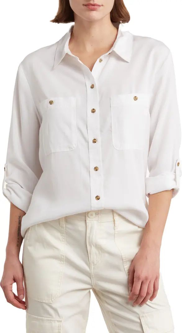 Tencel® Lyocell Boyfriend Button-Up Shirt | Nordstrom Rack