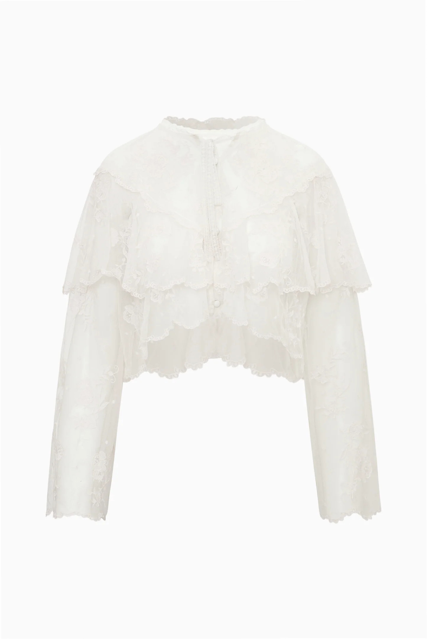 Tourelle Sheer Lace Blouse | LoveShackFancy