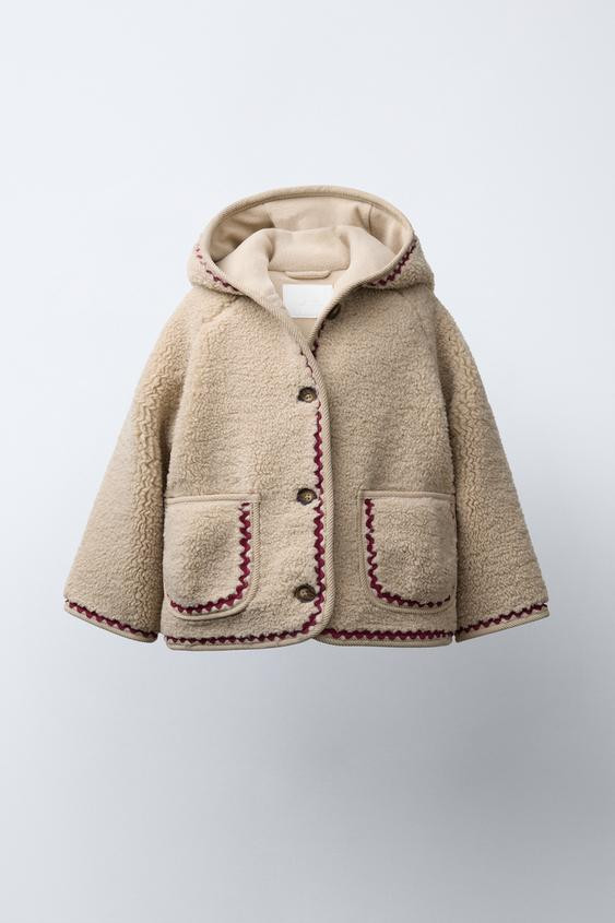WAVY TRIM FLEECE JACKET WITH POLAR FLEECE LINING | Zara US