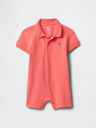 Baby Pique Polo Shorty One-Piece | Gap (US)