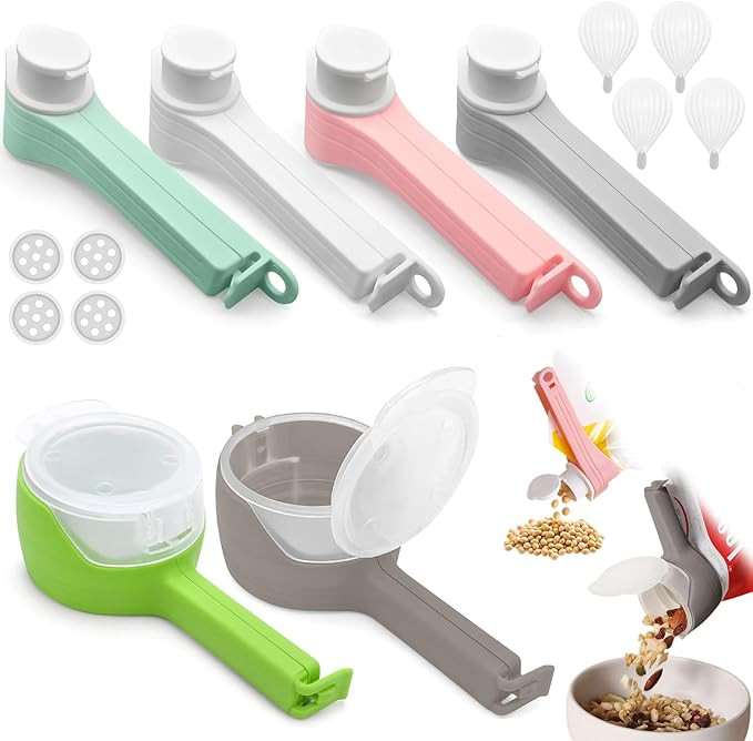 6 Pcs Bag Spout Clip,Bag Clips for Food,Snack Sealing Clips with Pour Spouts,Kitchen Chip Bag Cli... | Amazon (US)