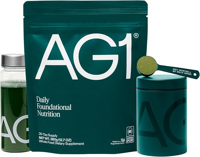 AG1 Greens Powder Supplement Bundle w/Stainless Steel Storage Canister – Multivitamin, Probioti... | Amazon (US)