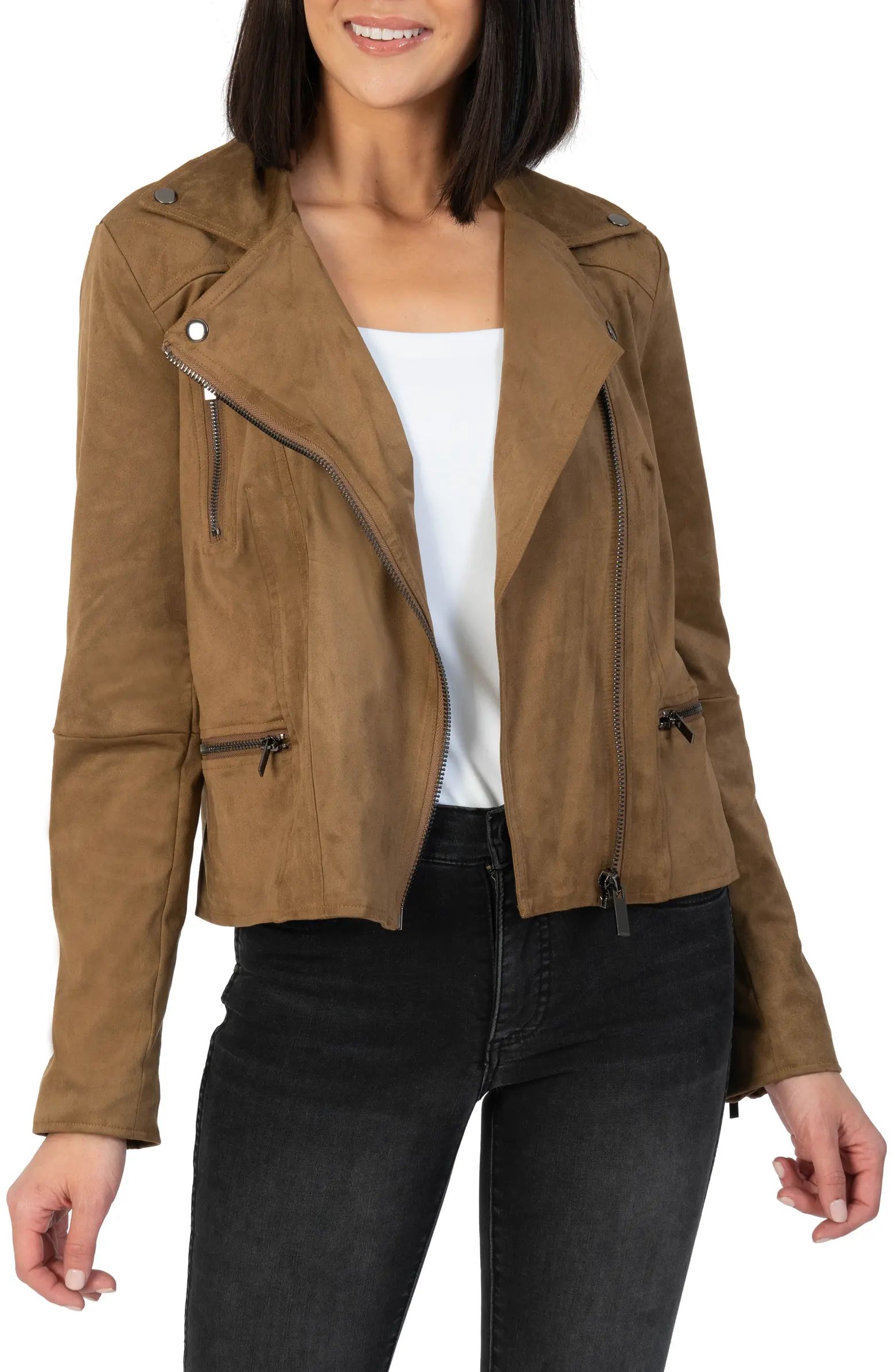 Quinn Faux Suede Moto Jacket | Nordstrom