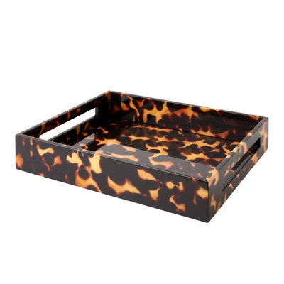 Faux Tortoiseshell Medium Lacquered Serving Tray | Addison Ross UK
