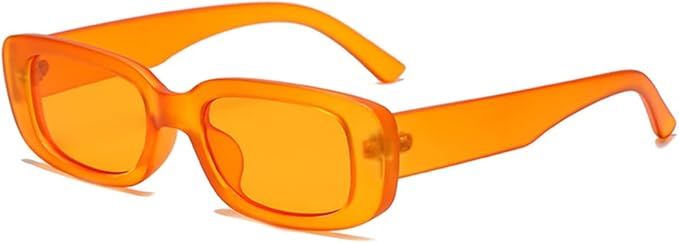 iKANOO Retro Rectangle Sunglasses for Women Men Small Square Frame Trendy Y2K 90’s Black Sungla... | Amazon (US)
