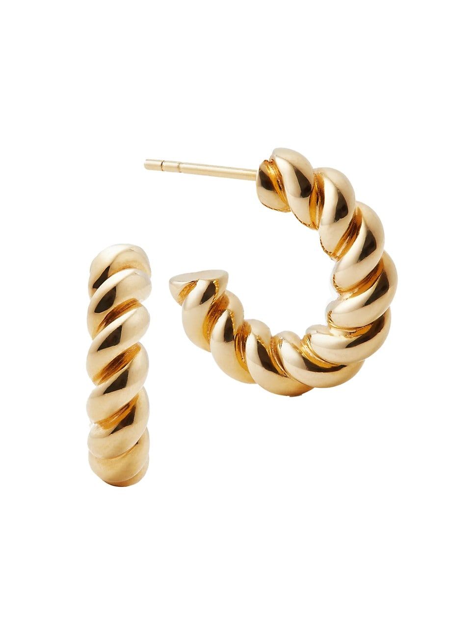 14K-Yellow-Gold Vermeil Mini Twist Hoop Earrings | Saks Fifth Avenue