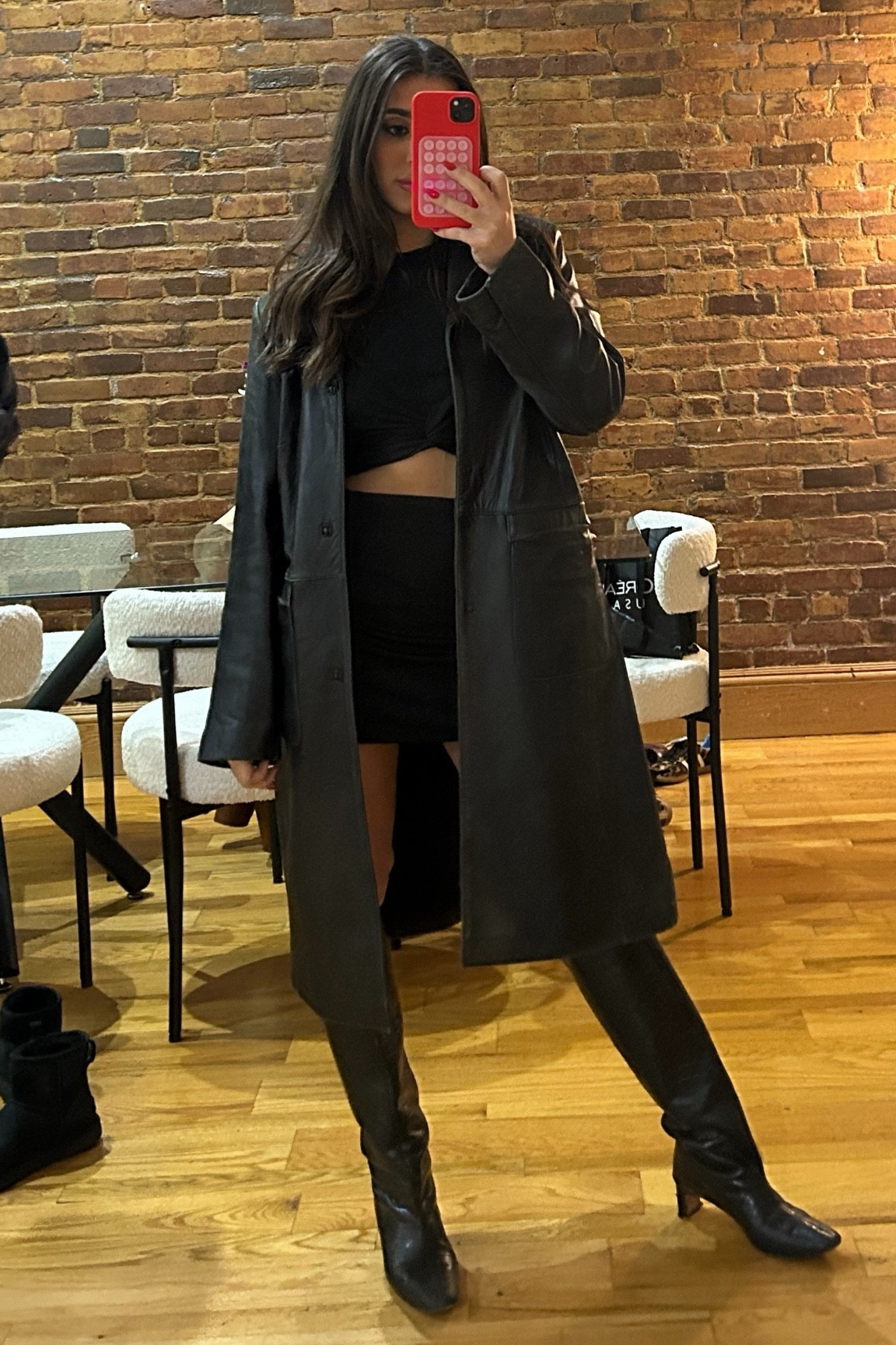 Jacket is vintage and boots are old Anine Bing
