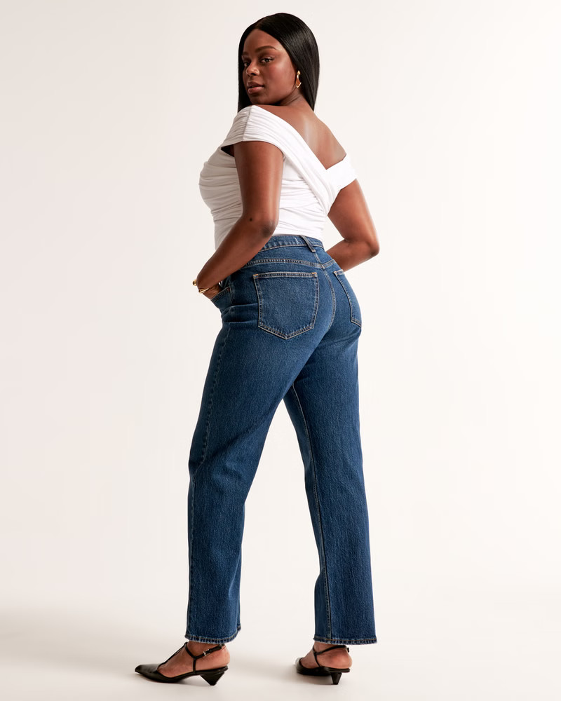 Women's Ultra High Rise Ankle Straight Jean | Women's Bottoms | Abercrombie.com | Abercrombie & Fitch (US)