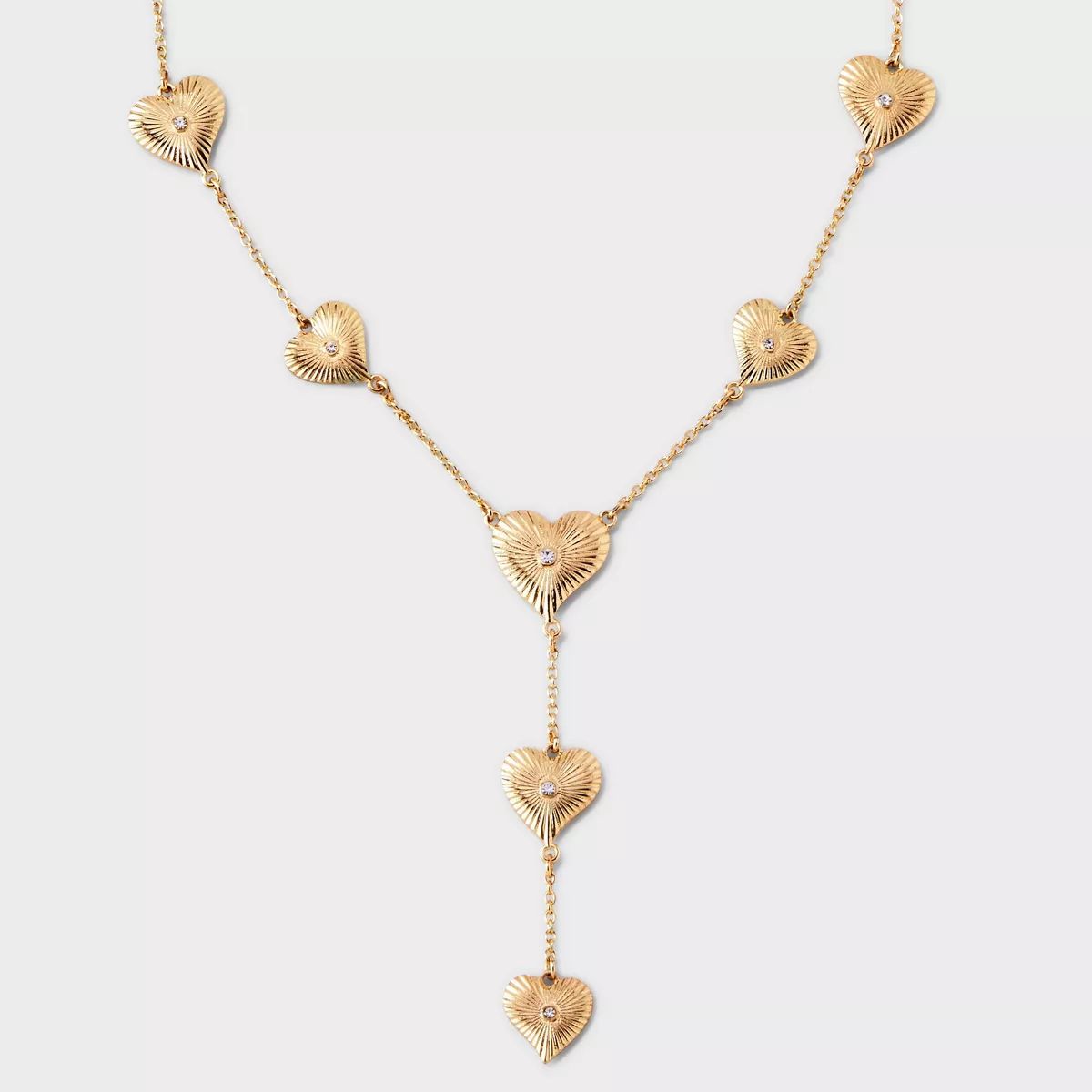 SUGARFIX by BaubleBar Stacked Hearts Y-Chain Necklace - Gold | Target