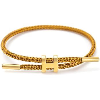 Bracelets Fashion for Women Girls Adjustable Bracelet, Gold-plated Buckle Design Titanium Steel W... | Amazon (US)