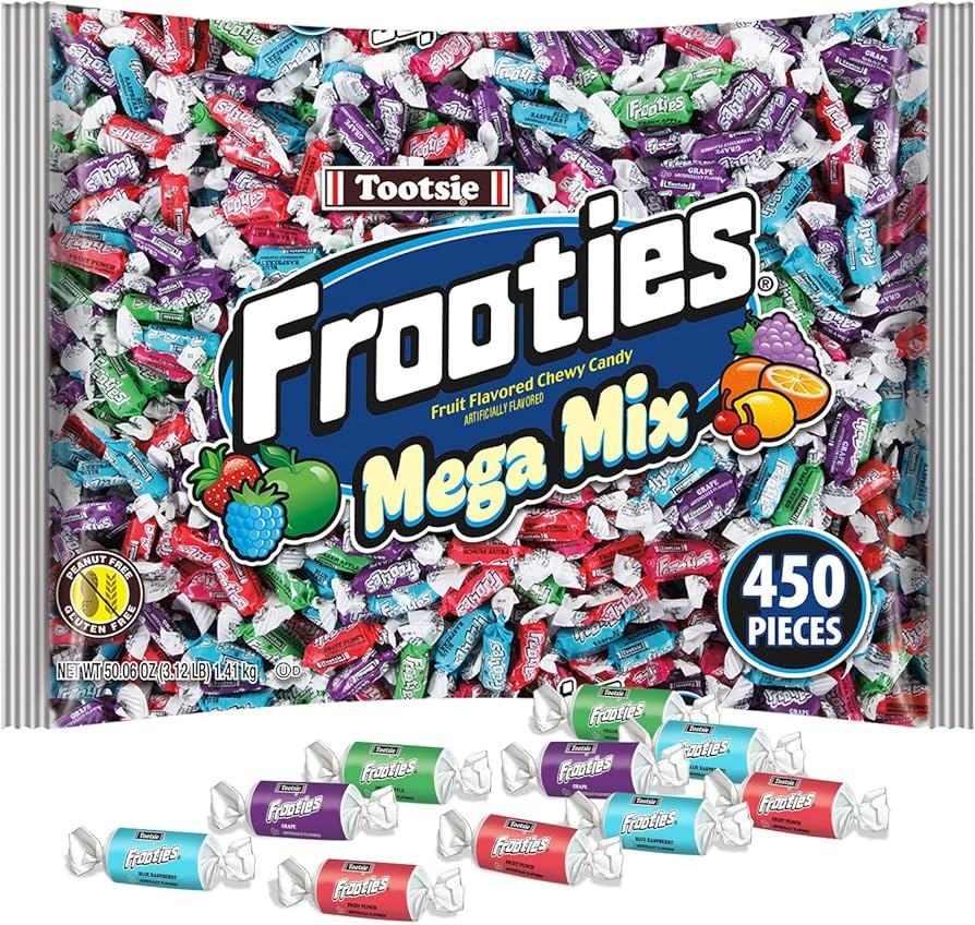 Frooties Mega Mix - 450 Pieces Assorted Fruit Flavor Chewy Candy - Over 3 lb. Bag of Bulk Treats ... | Amazon (US)