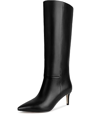 wetkiss Knee High Boots for Women, with Stiletto Heel and Pointed Toe Design, Classic and Sexy | Amazon (US)