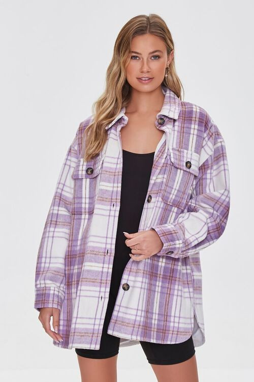 Plaid Button-Front Shacket | Forever 21 | Forever 21 (US)