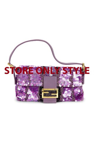 Fendi Sequin Baguette Shoulder Bag in Purple | Revolve Clothing (Global)