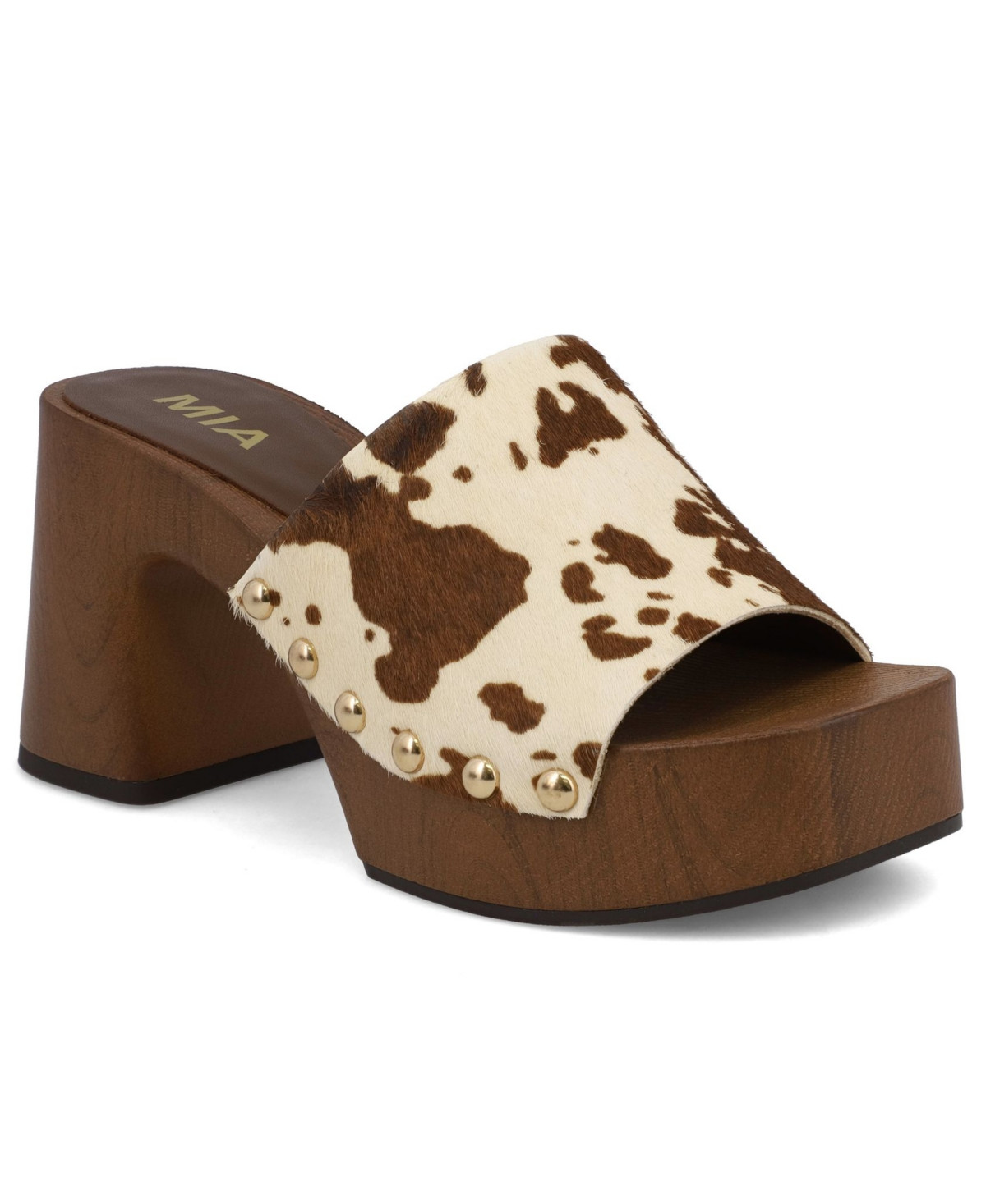 Mia Women's Emmerie Slip-On Platform Casual Sandals - Brown Cow | Macy's