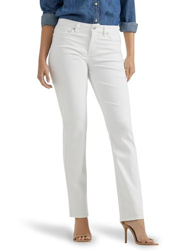 Lee Women's Legendary Mid Rise Straight Leg Jean White 12 | Amazon (US)
