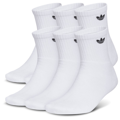adidas adidas Originals Trefoil 6 Pack Quarter Socks - Adult White/White Size M | Champs Sports