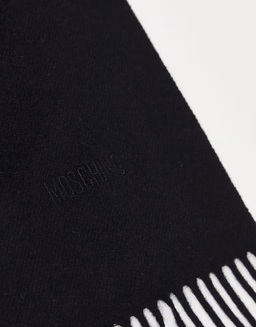 Moschino tonal logo scarf in black | ASOS (Global)